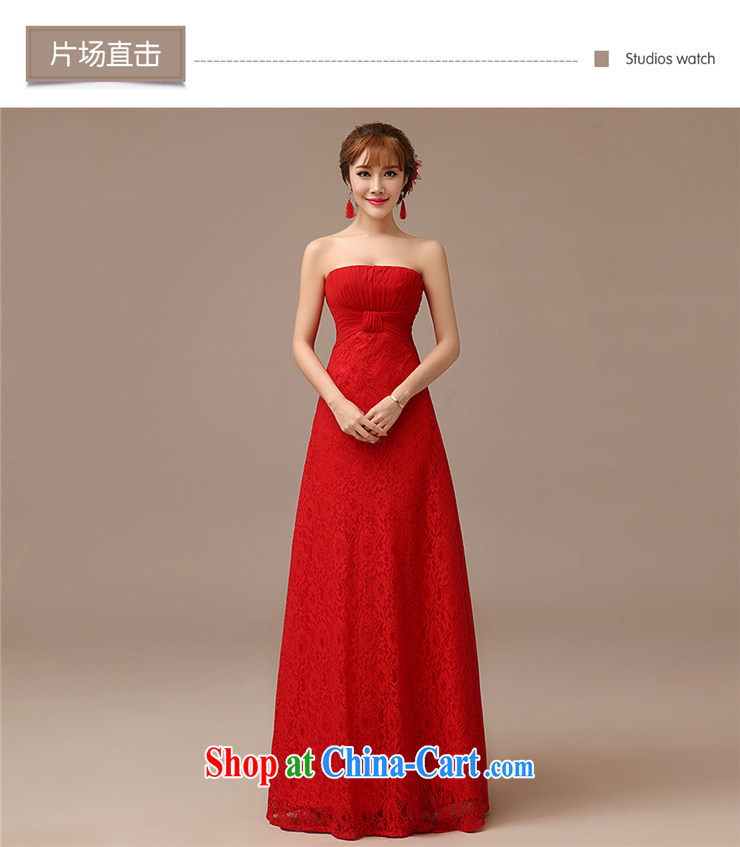 dirty man 2015 new bride toast serving modern Korean chest bare lace beauty video gaunt the evening dress long red S pictures, price, brand platters! Elections are good character, the national distribution, so why buy now enjoy more preferential! Health