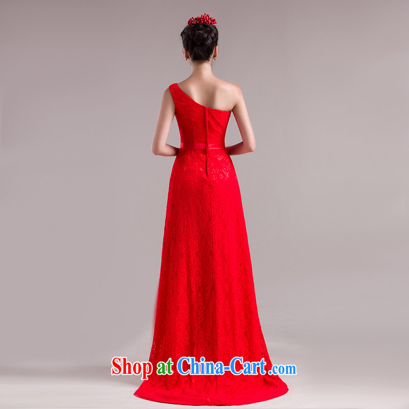 Rain is still Yi New moderator long skirt Palace style, bridal gown dress uniform toast the shoulder parquet drill lace long drag to dress LF 104 red XXL, rain is clothing, and shopping on the Internet