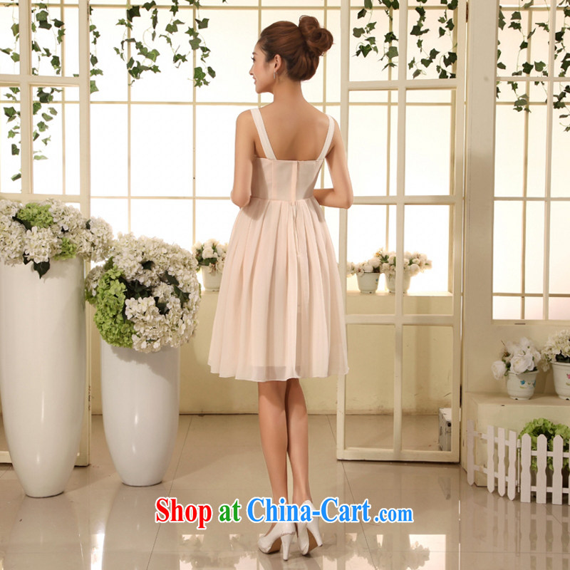 According to the 2015 Uganda new dress dresses summer short dress bridal bridesmaid dress double-shoulder champagne color champagne color. size color is not final, and Yong-yan good offices, shopping on the Internet