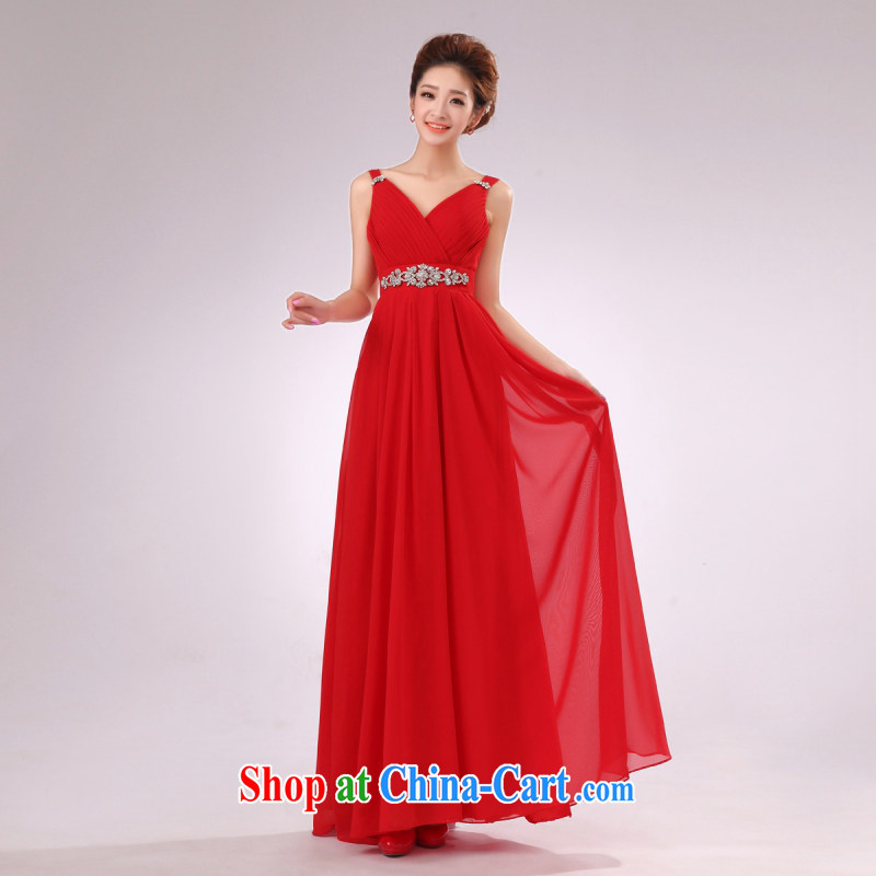 According to the 2015 Uganda new dresses, long red bridal bridesmaid serving double-shoulder dress uniform toast the wedding dresses Red. size color will not be refunded, Yong-yan good offices, shopping on the Internet