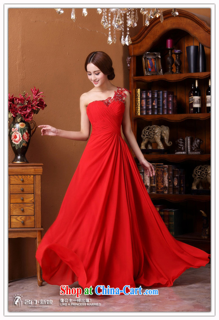 The bride's 2015 New Red bows dress single shoulder elegant wedding dress sweet lace 588 L pictures, price, brand platters! Elections are good character, the national distribution, so why buy now enjoy more preferential! Health
