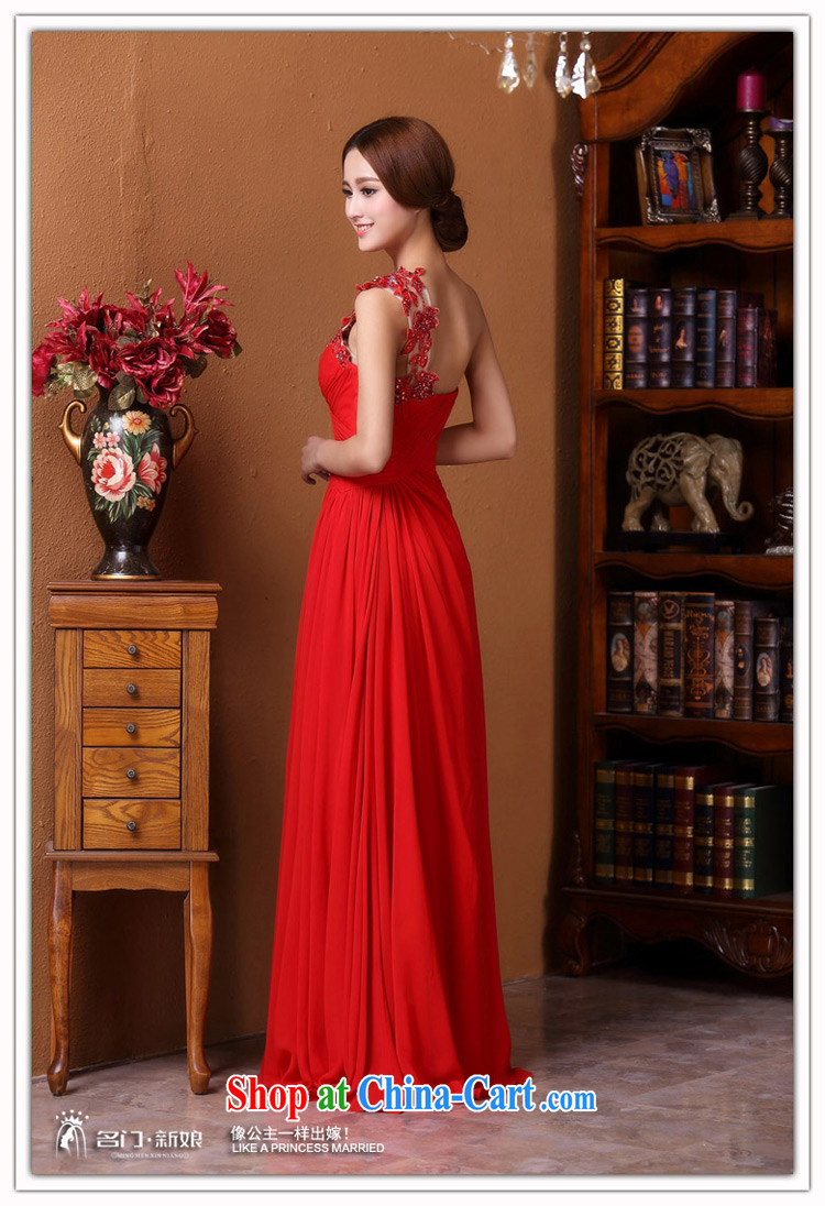 The bride's 2015 New Red bows dress single shoulder elegant wedding dress sweet lace 588 L pictures, price, brand platters! Elections are good character, the national distribution, so why buy now enjoy more preferential! Health