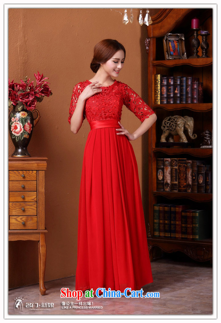 The bride's 2015 New Red bows dress water-soluble lace long gown dinner service 592 L pictures, price, brand platters! Elections are good character, the national distribution, so why buy now enjoy more preferential! Health