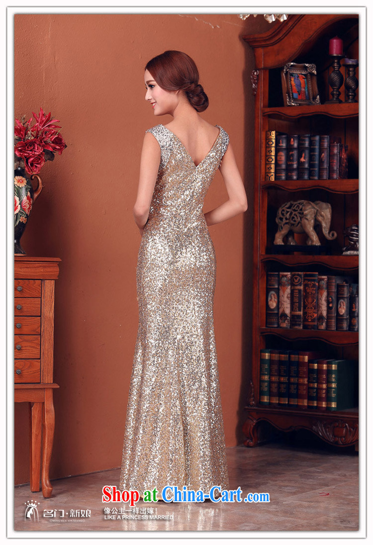 The bride's 2015 New evening gown gold foil dress flash wedding dress 580 L pictures, price, brand platters! Elections are good character, the national distribution, so why buy now enjoy more preferential! Health