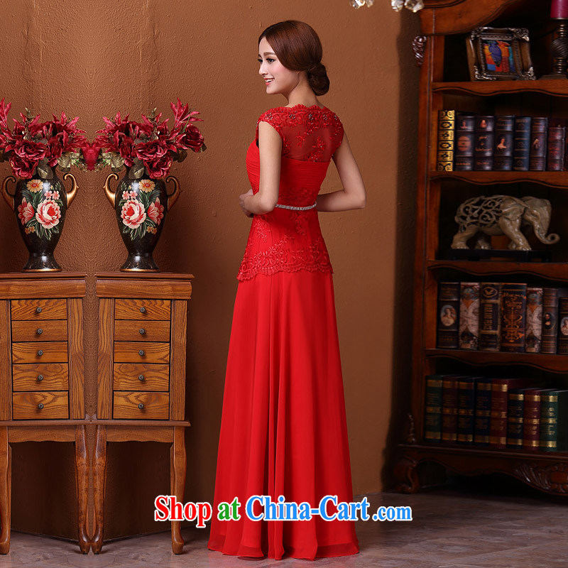 The bride's 2015 New Red dress wedding dresses bows elegant dress lace 589 L, the bride, shopping on the Internet
