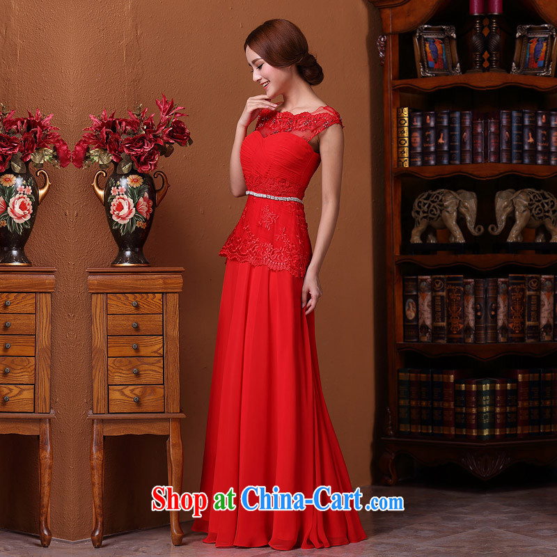 The bride's 2015 New Red dress wedding dresses bows elegant dress lace 589 L, the bride, shopping on the Internet