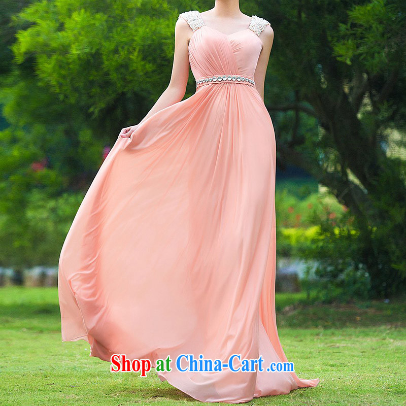 The bride's 2015 new elegant wedding dresses stylish tail dress dinner serving pink 341 L, the bride, shopping on the Internet