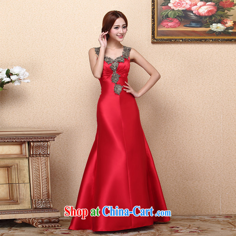The bride's 2015 New Red bows dress at Merlion dress dinner service wedding dress 662 M, the bride, shopping on the Internet