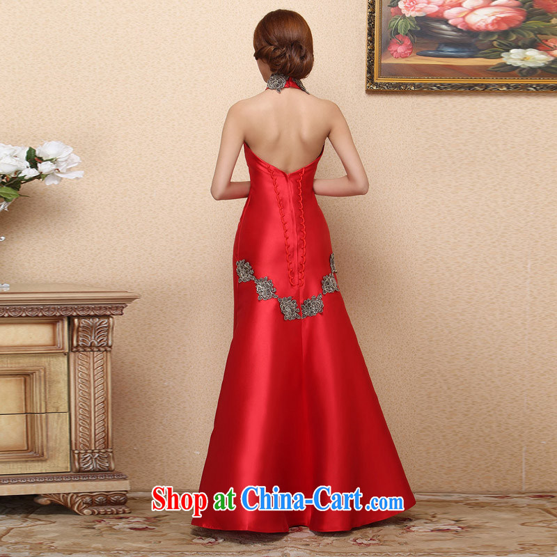 The bride's 2015 New Red bows dress is also dress crowsfoot graphics thin retro 664 L, the bride, shopping on the Internet