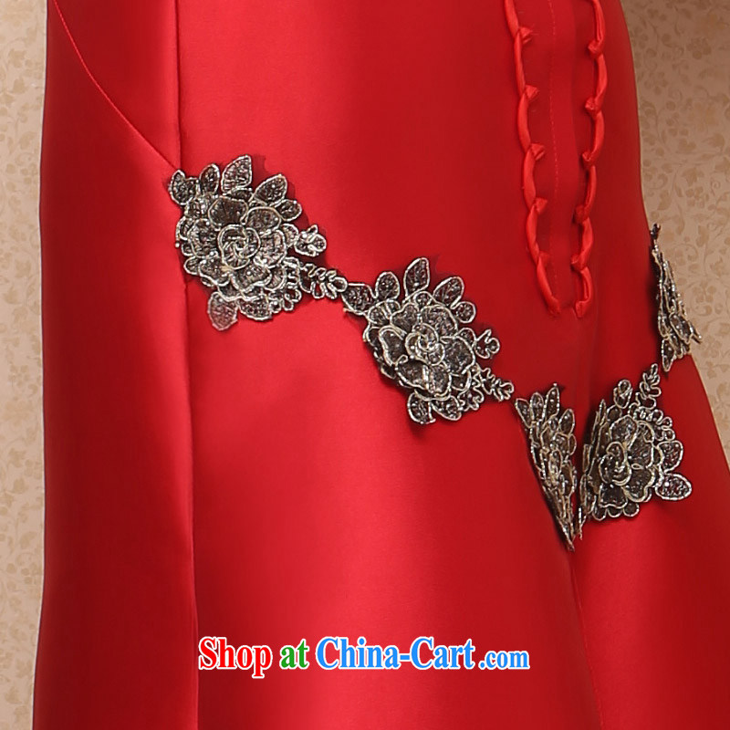 The bride's 2015 New Red bows dress is also dress crowsfoot graphics thin retro 664 L, the bride, shopping on the Internet