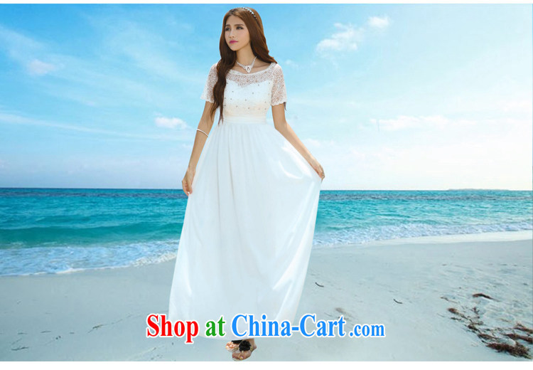 Summer of 2014 new Maldives beach dress wedding nails Pearl inserts drill dress, long dresses L 1010 white L pictures, price, brand platters! Elections are good character, the national distribution, so why buy now enjoy more preferential! Health