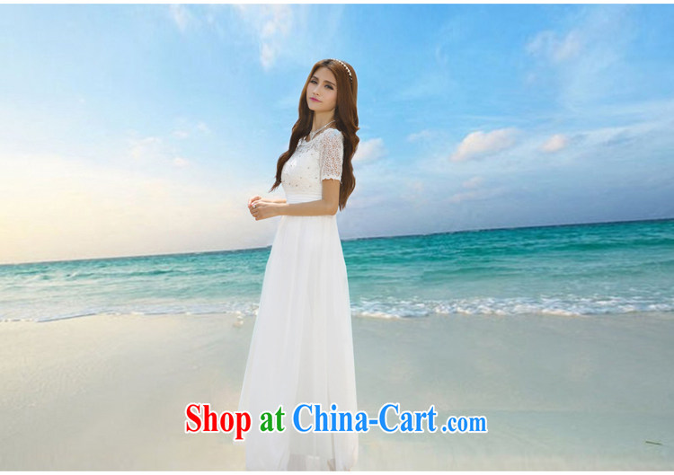 Summer of 2014 new Maldives beach dress wedding nails Pearl inserts drill dress, long dresses L 1010 white L pictures, price, brand platters! Elections are good character, the national distribution, so why buy now enjoy more preferential! Health
