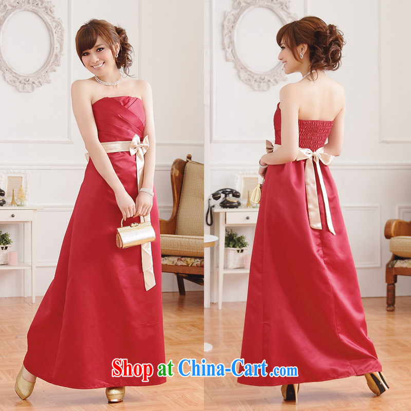 JK 2. YY Korean version of Yuan and elegant long sexy dress long skirt moderator banquet dress red XXL
