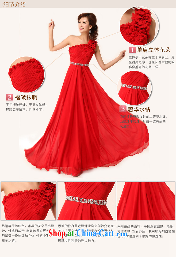Honeymoon bridal 2015 New red sweet nails Pearl single shoulder water drilling flowers bridal evening dinner show bows dress red XL pictures, price, brand platters! Elections are good character, the national distribution, so why buy now enjoy more preferential! Health