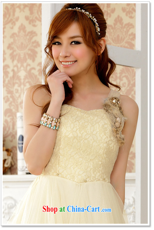 JK 2. YY New Name-yuan Web yarn Princess dinner will be accompanied by her husband's short dress stylish single shoulder larger dresses champagne color XXL pictures, price, brand platters! Elections are good character, the national distribution, so why buy now enjoy more preferential! Health