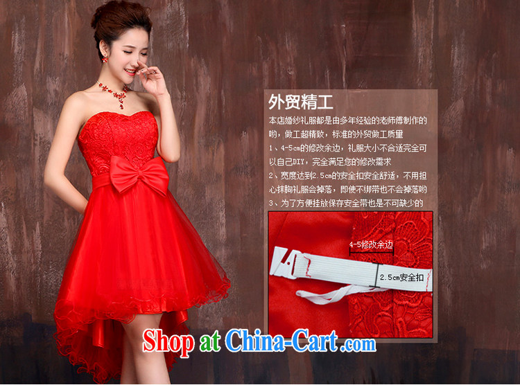 7 color 7 tone Korean version 2014 new marriages served toast bridesmaid red lace bare chest short long short skirt dress L 003 red tailored pictures, price, brand platters! Elections are good character, the national distribution, so why buy now enjoy more preferential! Health