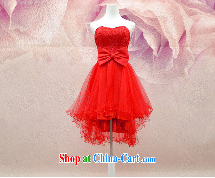 7 color 7 tone Korean version 2014 new marriages served toast bridesmaid red lace bare chest short long short skirt dress L 003 red tailored pictures, price, brand platters! Elections are good character, the national distribution, so why buy now enjoy more preferential! Health