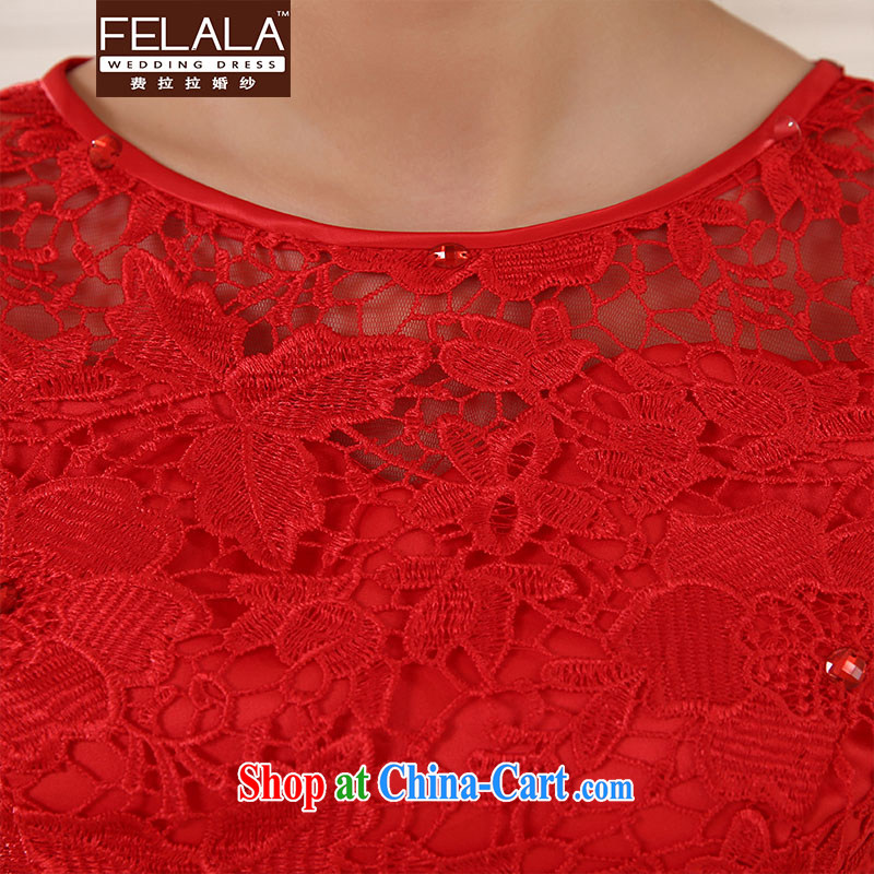 Ferrara ♀ 2015 new wedding dresses red Chinese qipao dress short marriages served toast summer red M Suzhou shipping, La wedding (FELALA), online shopping