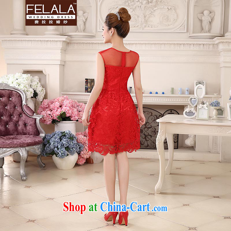 Ferrara ♀ upscale 2015 new wedding dresses short bridal wedding dresses red toast serving summer red XL Suzhou shipping, La wedding (FELALA), online shopping