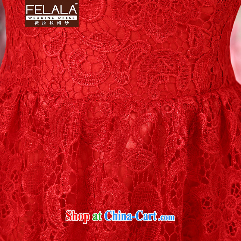 Ferrara ♀ upscale 2015 new wedding dresses short bridal wedding dresses red toast serving summer red XL Suzhou shipping, La wedding (FELALA), online shopping