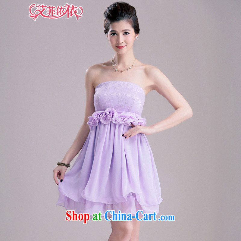 The small town small Hong Kong wind through more than the lady small dress skirt 2015 Korean short wedding banquet hosted bridesmaid sister with evening dress 5309 purple XL code, the parting, and shopping on the Internet