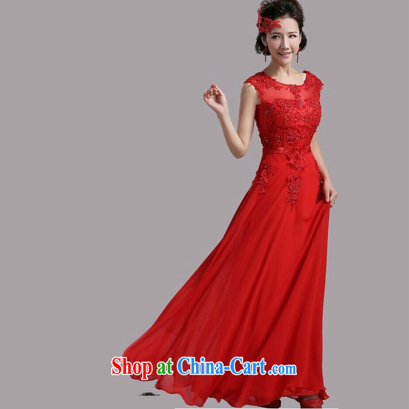 Optimize Hung-stylish new dual-shoulder lace wedding dresses wedding toast Service Bridal XML 0901 red XL, optimize, and shopping on the Internet