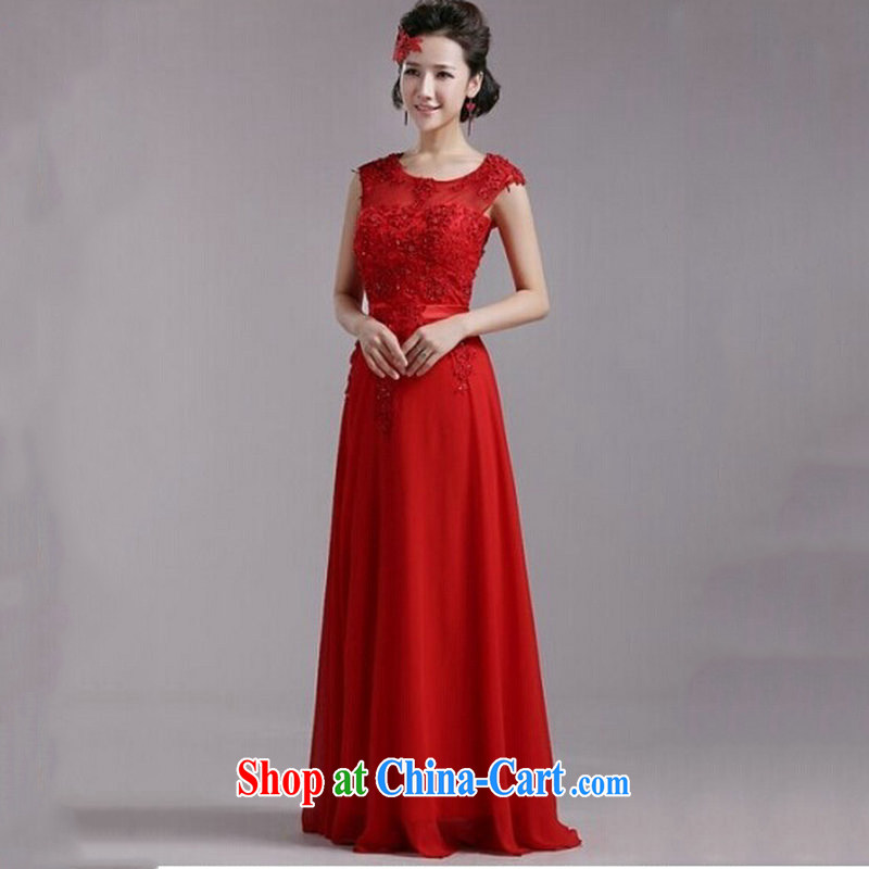 Optimize Hung-stylish new dual-shoulder lace wedding dresses wedding toast Service Bridal XML 0901 red XL, optimize, and shopping on the Internet