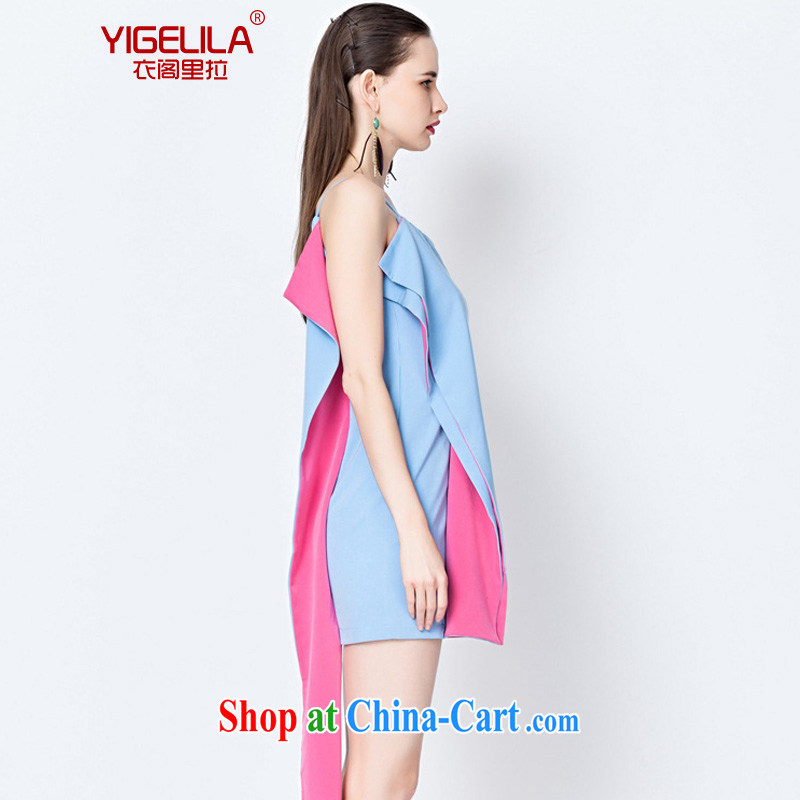 Yi Ge lire/YIGELILA ribbons, straps dress everyday business casual dress a dress skirt short skirt soot blue 6575 L, Yi Ge lire (YIGELILA), online shopping