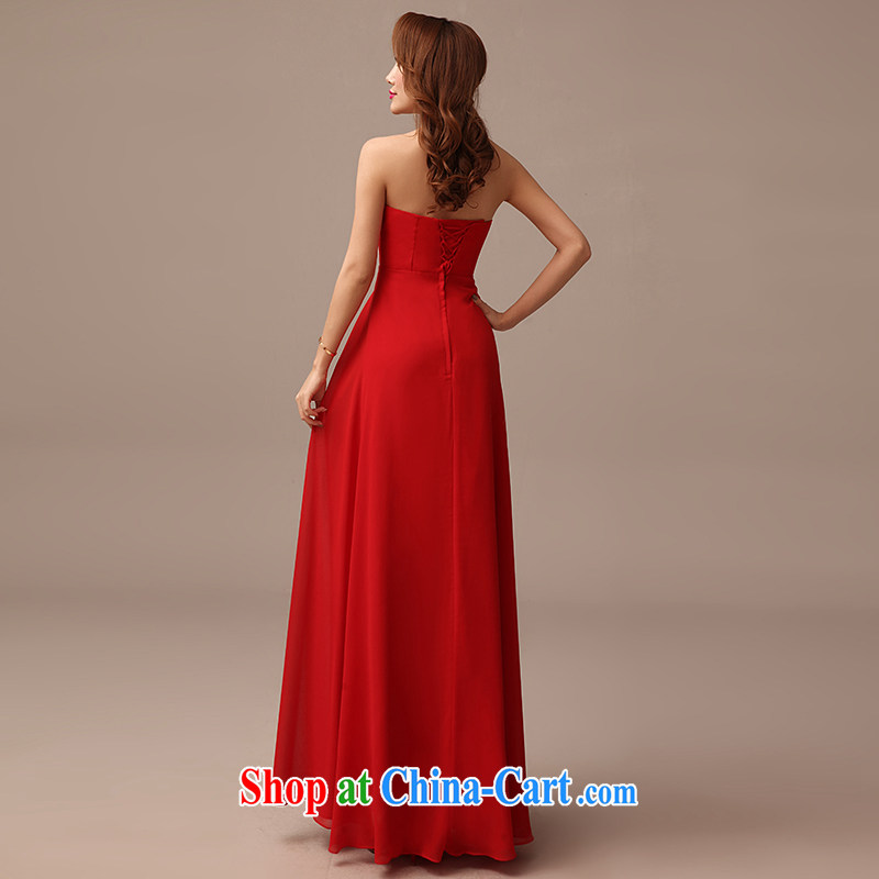 2015 New Red video thin dress bride wedding toast serving long red dress red XL, clean animation, shopping on the Internet