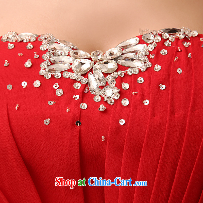 2015 New Red video thin dress bride wedding toast serving long red dress red XL, clean animation, shopping on the Internet