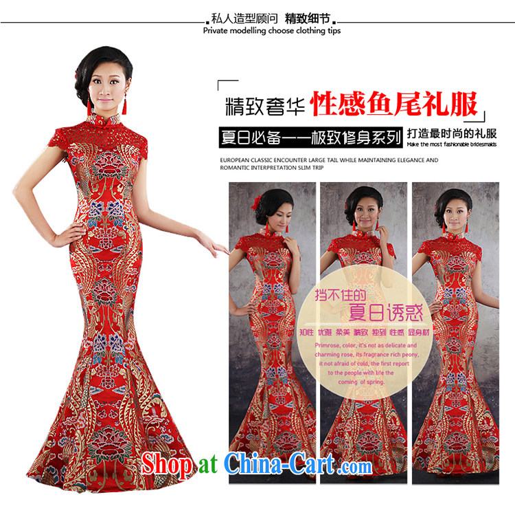There is embroidery bridal crowsfoot wedding dresses dresses bridal toast serving New 2015 retro improved marriage wedding long summer red made no final pictures, price, brand platters! Elections are good character, the national distribution, so why buy now enjoy more preferential! Health