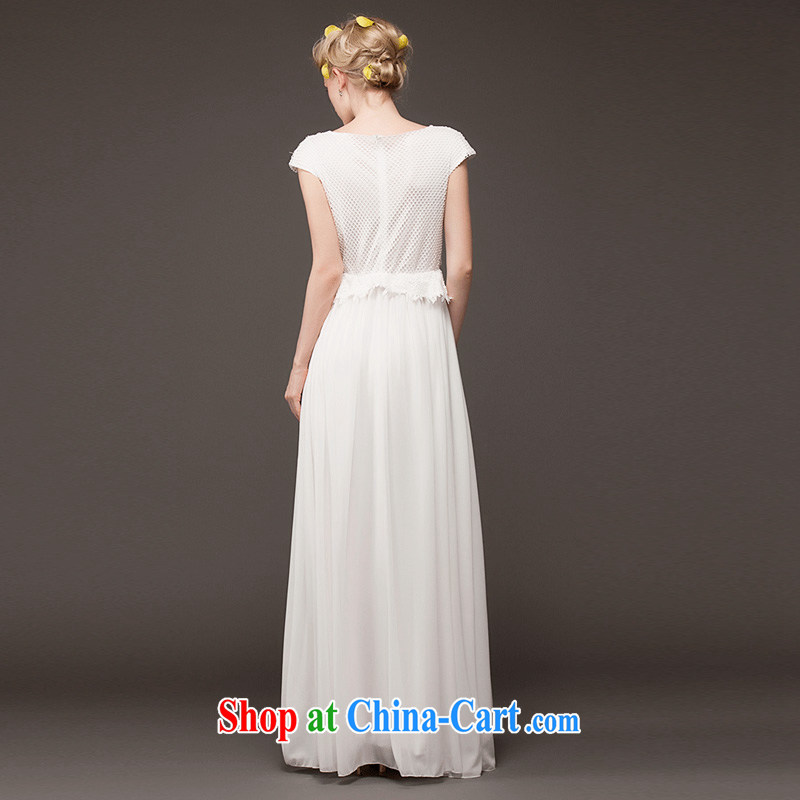 Rate the rate, 2014, new, larger female embroidered large lace fashion style beauty short-sleeved on long skirt 8039 white S, grid, (SIGLENA), shopping on the Internet