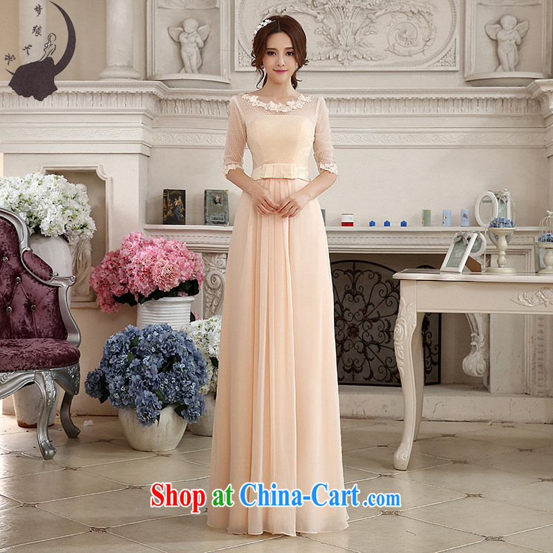 Dream of the day wedding dresses 2015 new marriage toast Service Bridal bridesmaid dress cuff in short-sleeve wedding dress LF 370 champagne color sleeves, tailored