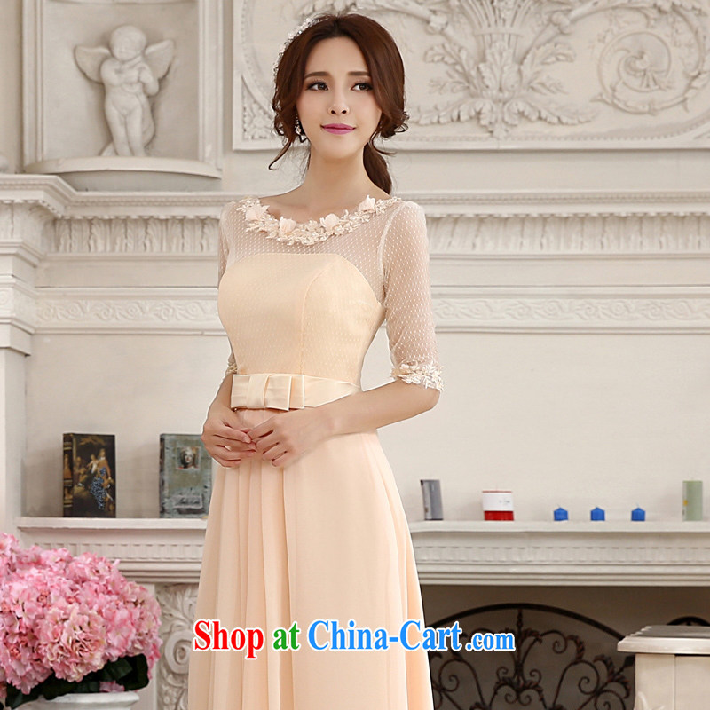 Dream of the day wedding dresses 2015 new marriage toast Service Bridal bridesmaid dress cuff in short-sleeve wedding dress LF 370 champagne color sleeves, tailored to dream of the day, shopping on the Internet