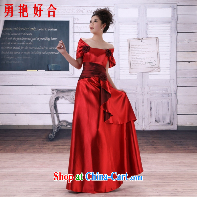 According to the 2015 Uganda new wine red long dress toast Stage service wedding dress wedding dress girl bridesmaid clothing wedding dress wine red. size color will not be returned.