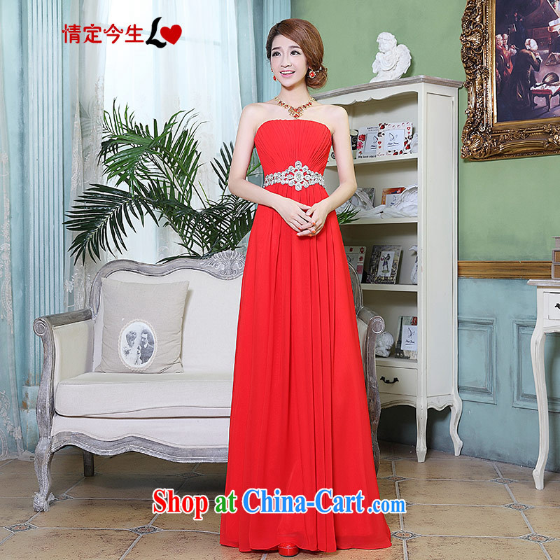 Love Life wedding dresses 2015 new Korean wiped chest sexy long married women banquet toast late female bridesmaid red XXL