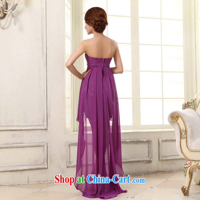 Love Life 2015 new wedding dresses short before long gown bridal toast clothing dress purple bows. PURPLE XXL, love life, and shopping on the Internet