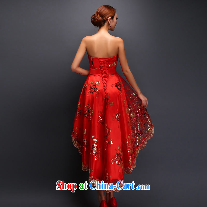 Love Life 2015 spring and summer new toast serving short bridal marriage after a long small dress skirt and stylish beauty graphics thin lace bare chest red XXL, love life, and shopping on the Internet