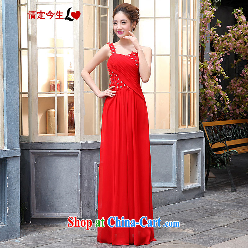Love Life 2015 New red-waist-long, Lady snow woven beauty graphics thin shaggy dress lace bare chest Korean Red XXL