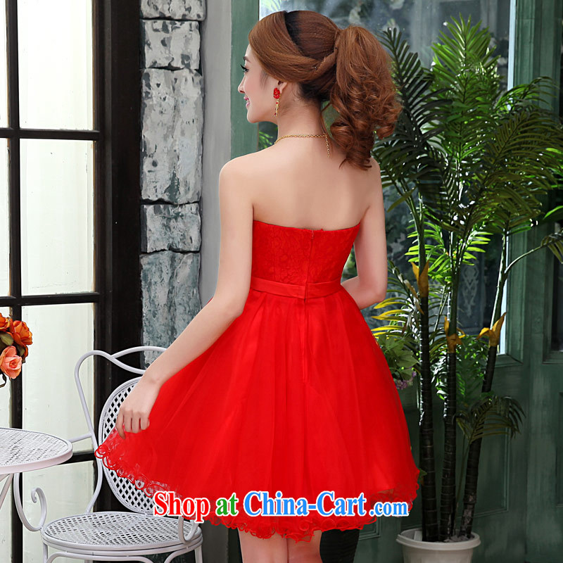 Love Life 2015 new bridesmaid collection waist-lace sweet short, red wedding dress female beauty graphics thin shaggy dress red L, love life, and shopping on the Internet