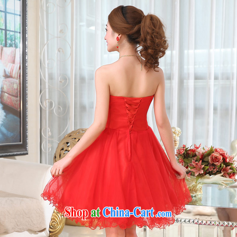 Love Life 2015 new bridesmaid toast wedding dress Evening Dress short, cultivating graphics thin lace shaggy dress wiped chest Korean Red L, love life, and shopping on the Internet