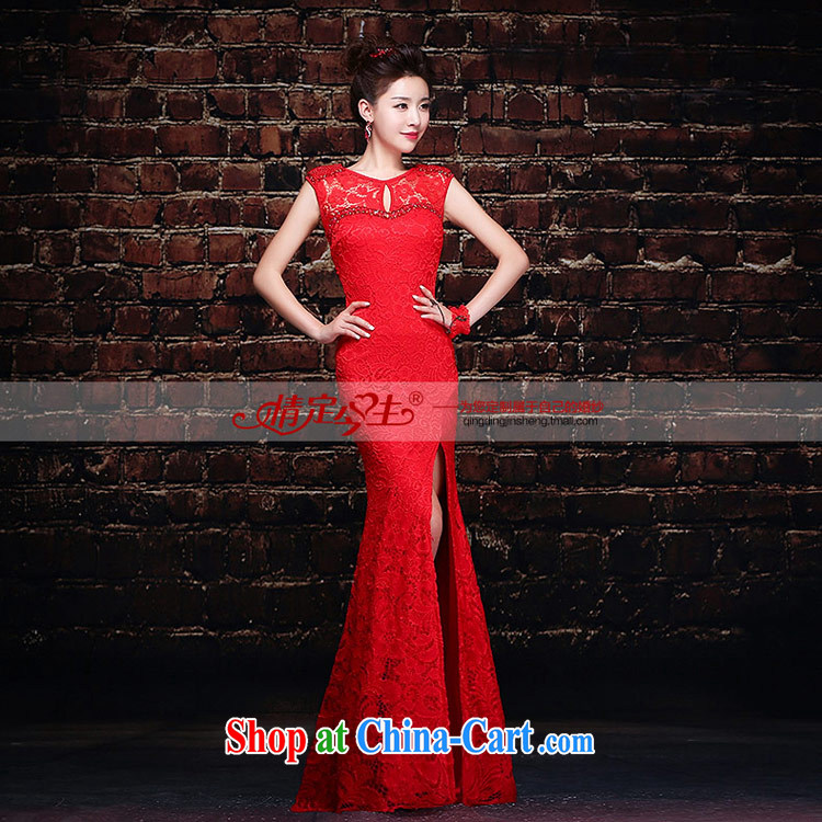 Love of the good life, 2015 New Red lace back exposed long crowsfoot wedding service antique Chinese marriages served toast dress female Red XL pictures, price, brand platters! Elections are good character, the national distribution, so why buy now enjoy more preferential! Health