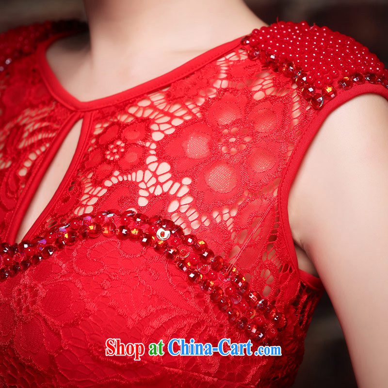 Love of the good life, 2015 New Red lace back exposed long crowsfoot wedding service antique Chinese marriages served toast dress female Red XL, love life, and shopping on the Internet