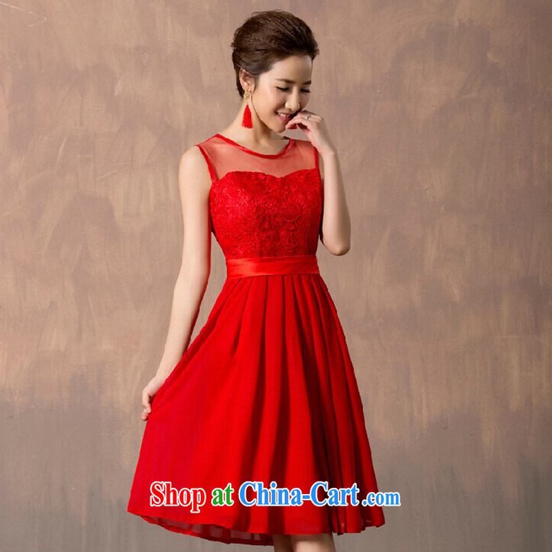 7 color 7 tone 2015 New red evening dress lace short marriages served toast wedding dresses L 012 red long L, 7 color 7 tone, shopping on the Internet