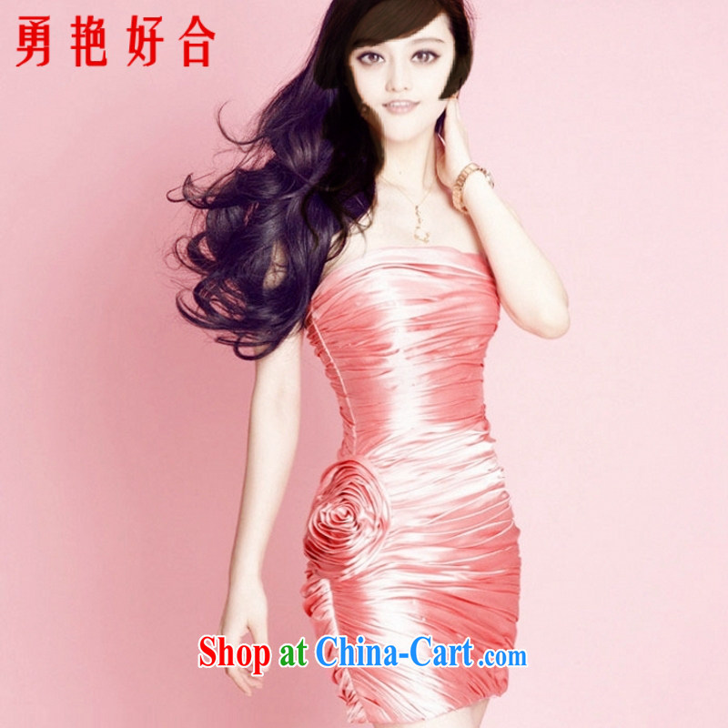 Yong-yan and Fan Bing Bing, with watermelon red wrinkled short dress wiped his chest bridal bridesmaid 2015 new packages and small dress watermelon Red. size color is not final, and Yong-yan good offices, shopping on the Internet