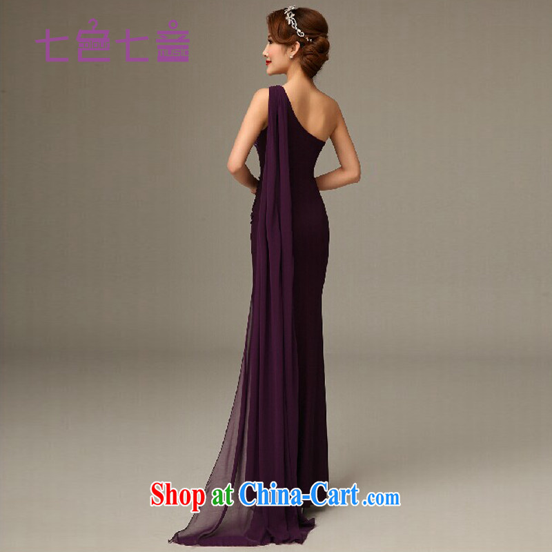 7 color 7 tone Korean version 2015 new bride toast clothing dress New Long moderator clothing beauty wedding dress 015 L rich purple M, 7 color 7 tone, shopping on the Internet