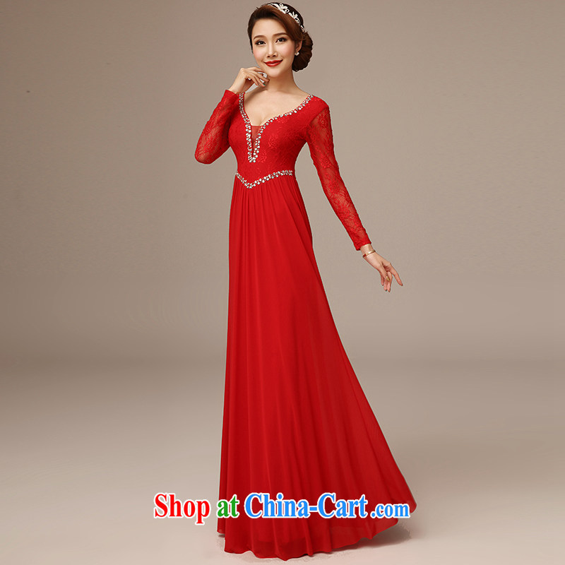 dirty man marriages bows long 2015 New Field Shoulder Circle for cultivating crowsfoot dress red M