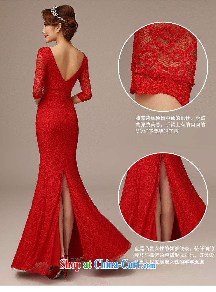 Dirty comics 2015 new stylish deep V for cultivating long-sleeved crowsfoot dress red lace long marriages served toast long red L pictures, price, brand platters! Elections are good character, the national distribution, so why buy now enjoy more preferential! Health
