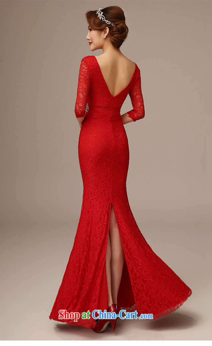Dirty comics 2015 new stylish deep V for cultivating long-sleeved crowsfoot dress red lace long marriages served toast long red L pictures, price, brand platters! Elections are good character, the national distribution, so why buy now enjoy more preferential! Health