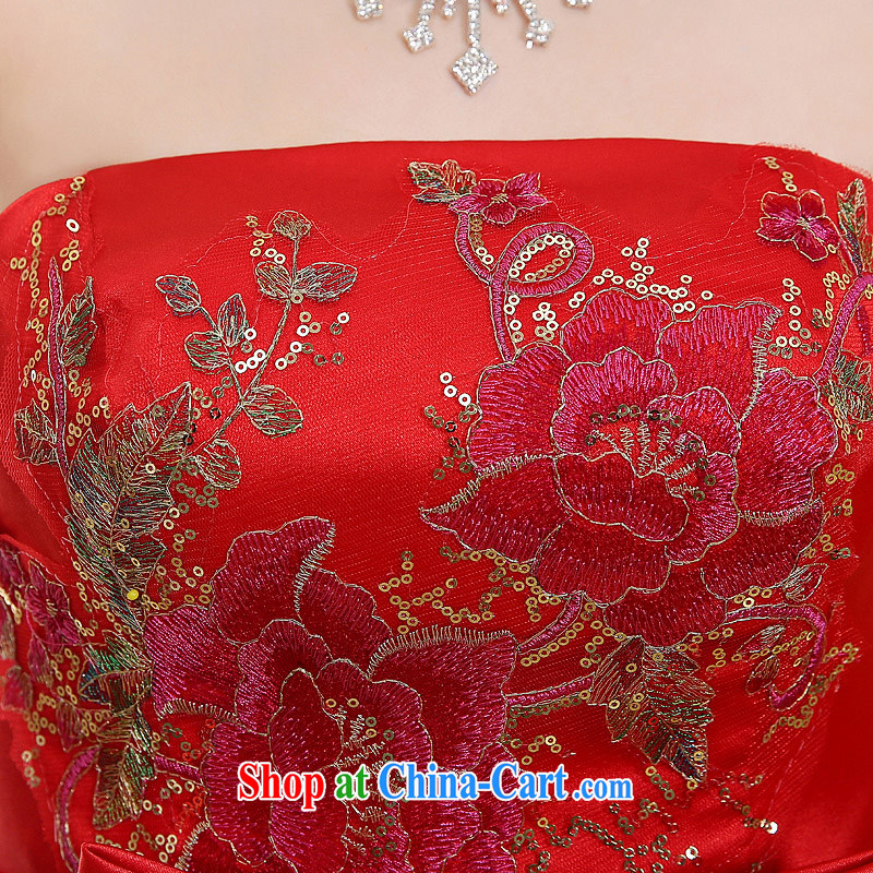 Flower Angel, summer 2014 new marriages marriage chest bare gown Phoenix Peony bow tie Satin soft Satin exclusive and comfortable red toast serving XXL, flower Angel (DUOQIMAN), online shopping